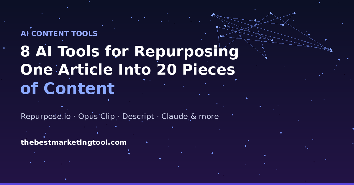8 AI Tools for Repurposing One Article Into 20 Pieces of Content
